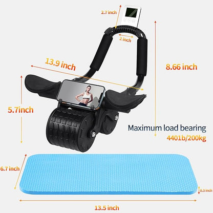 Ab Roller Wheel，with Timer Automatic Rebound Abdominal Wheel，Elbow Support Abs Roller Wheel Core Exercise Equipment