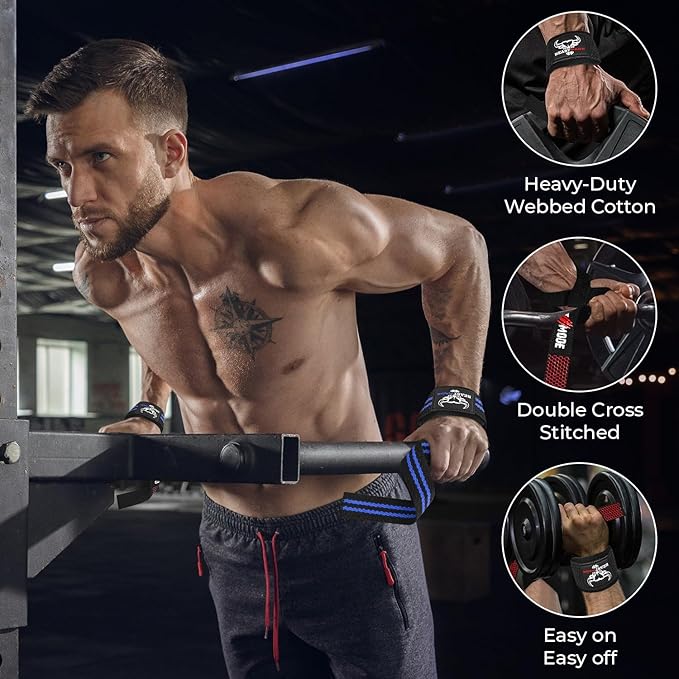 BEAST RAGE Lifting Straps for Weightlifting, Weight Lifting Straps Gym Power Workouts Lifting Wrist Straps Padded Cotton Men Women Support Lifters Deadlift Straps Hard Pull Exercise Straps