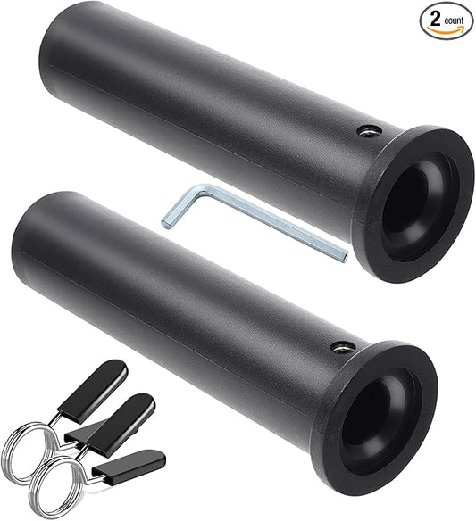 OHLIF 2PCS Nylon Olympic Adapter Sleeve 8",Converts 1" Standard Weight Plate Posts to 2" Olympic Weight Plate Posts,Removeable end Cap