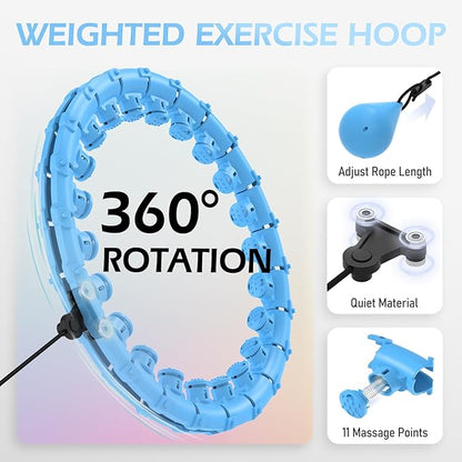 Weighted Hula Circle for Adults Weight Loss 51 Inch 27 Detachable