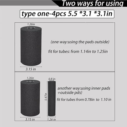 Foot Foam Pads Rollers Replacement (5.5 * 3.1 * 3.1in), Padding Cover for Leg Extension Curl Press Attachement, Tube Sponge for Ab Exercise Machine Home Gym Equipment Part Accesories
