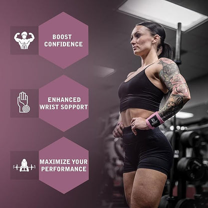 Improved Lifting Support & Stability - Gym Wrist Wraps for Weightlifting 14" Premium Quality Hand Wraps with Thumb Loop - Weight Lifting Wrist Wraps for Pain & Support