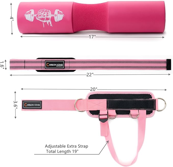Barbell Pad Set for Squat 2 Upgraded Straps,3 Booty 2 Weightlifting