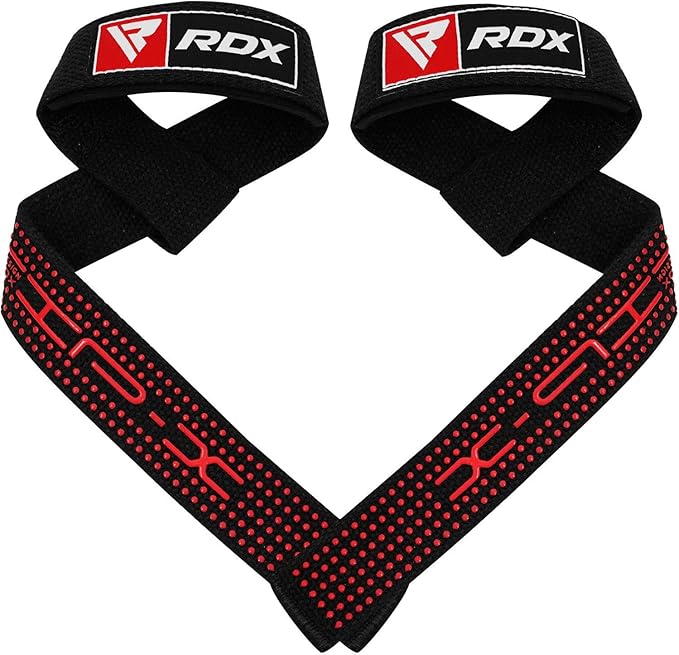 RDX Weight Lifting Straps Deadlifting Powerlifting, 5MM Neoprene Wrist Support, Anti Slip 60CM Hand Bar Grip, Heavy Duty Bodybuilding Weightlifting Workout, Soft Cotton, Strength Training Gym Fitness