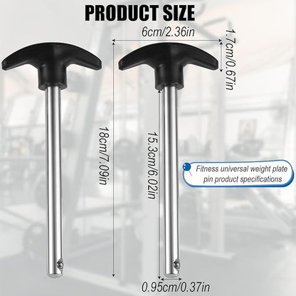 2pcs Weight Stack Pin - 3/8 Inch Diameter 6 Inch Locking Space Universal Selector Loading Pin for Home Gym Exercise Machine Accessories