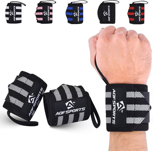 Wrist Wraps for Weightlifting - USPA & IPL Approved 18" Gym Wrist Support with Thumb Loop - Heavy Duty Lifting Wrist Straps for Fitness, Workout, Powerlifting, & Bodybuilding (Pair)