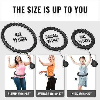 65inch 32 Knots Plus Size Quiet Weighted Hula 2 in 1 Waist