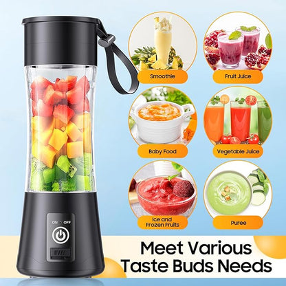 Cordless Personal Size Portable Blender - Blender Make Smoothies & Shakes, 12 Oz BAP Free Traveling Cup, Quickly Squeezed in Office/Picnic/Sprots