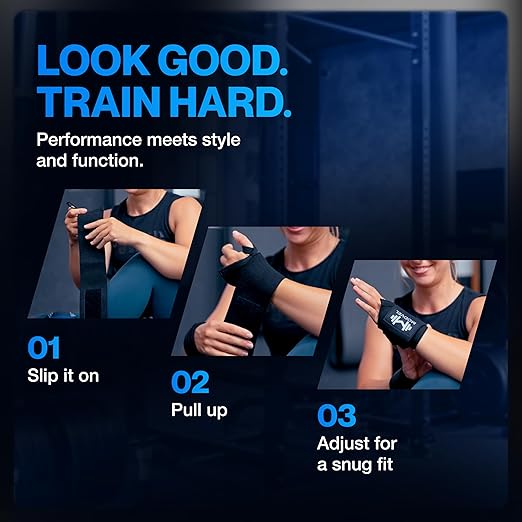 Modvel Adjustable Wrist Wraps for Gym & Lifting – Thick, Breathable Support Straps for Wrist Stability, Comfort & Grip – Ideal for Weight Training, CrossFit & Gym Workouts – Purple (2-Pack)