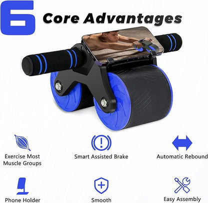 Automatic Rebound Abdominal Wheel Workout,2 Wheels