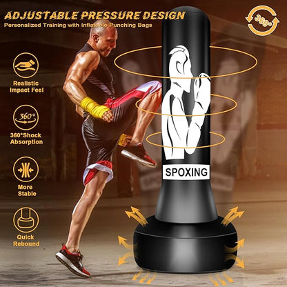70" Freestanding Heavy Punching Bag with Adjustable Stand, Perfect for Boxing, MMA, Muay Thai, Karate, and Fitness Training for Adults, Men, Women, and Beginners