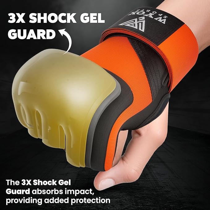 WYOX Gel Boxing Hand Wraps Inner Gloves for Men & Women, 80cm Quick Wrist Straps, Padded Knuckle Protection for Muay Thai Kickboxing, Hand Wraps for Boxing & Martial Arts