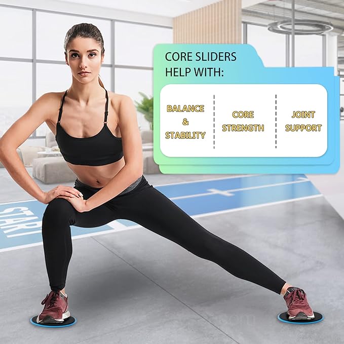 ZILLEEN Exercise Sliders for Working Out Fitness Discs 2 Pack