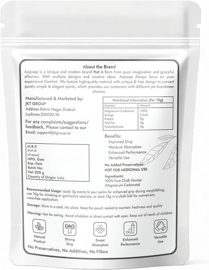Sports Chalk for Rock Climbing, Weight Lifting, Gymnastics, Tennis & More, 7oz (200g)
