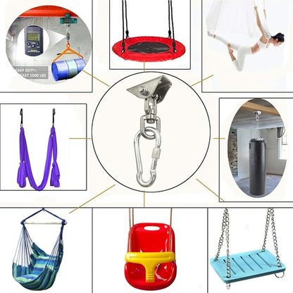 Arlai Hanging Chair Hardware Hanging Kit - Heavy Duty 360° Rotate Ultra Durable Hooks for Swing, Yoga, Playground, Gym, Punching Bag Hanger, 1000 lb Capacity