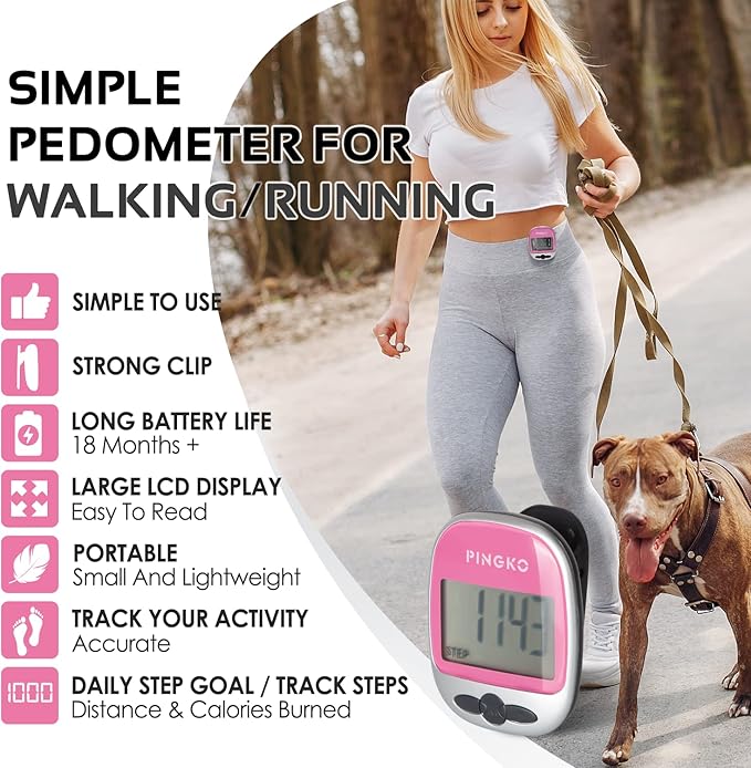 PINGKO Outdoor Multi-Function Portable Sport Pedometer Step/Distance/Calories/Counter