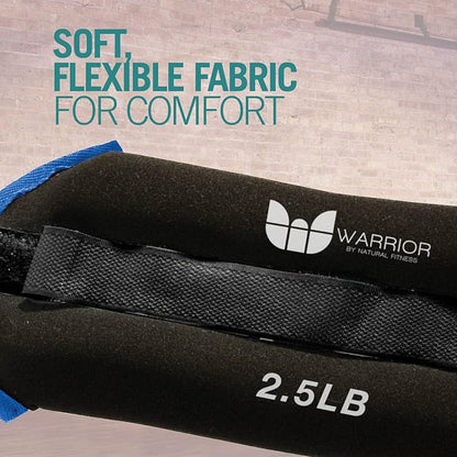 Warrior Adjustable Length Ankle Wrist Weights Pair for Arm and Leg Exercise, Aerobics, Walking, Running, Physical Therapy and Fitness Cardio Strength Training