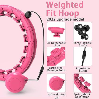 KABCON Infinity Weighted Exercise Hoop Plus Size Loss,65/62/60 Inch 2 in 1,with Weight