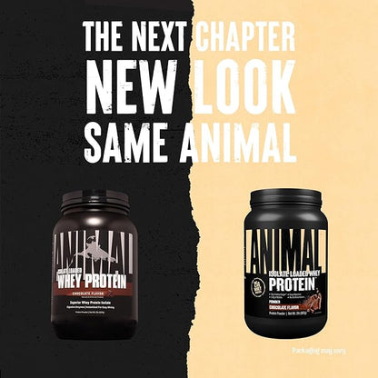 Animal Whey Isolate Protein Powder - Loaded for Pre & Post Workout Muscle Builder and Recovery with Digestive Enzymes for Men & Women - 25g Protein, Great Taste, Low Sugar - Chocolate 2 lbs