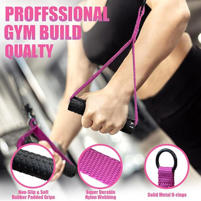 VEICK Exercise Handles with Ankle Straps, Replacement Handle Cable Attachments Pull Up Handles Equipment Gym Accessories Pilates Yoga Strength Trainer