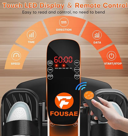 Under Desk Elliptical Machine, Ellipse Leg Exerciser with 15 Adjustable Speeds, Electric Seated Pedal Exerciser Leg Exerciser While Sitting for Seniors with LED Monitor Touch Remote Controls for Home