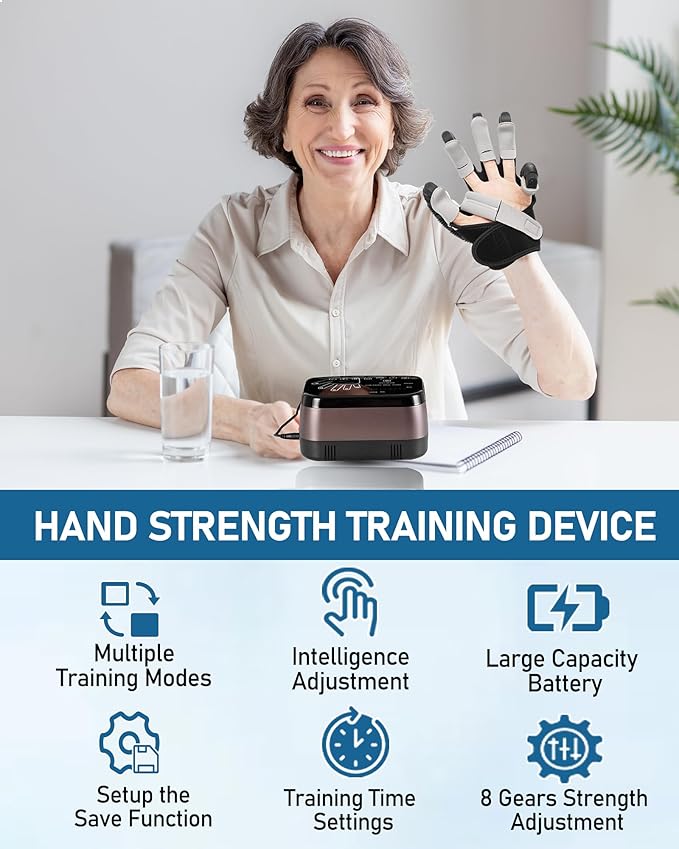 Rehabilitation Robot Gloves, Stroke Hand Therapy Equipment, Upgrade Heated Rehabilitation Gloves, Hand and Fingers Strength Training Device for Hemiplegia Stroke Arthritis Patients