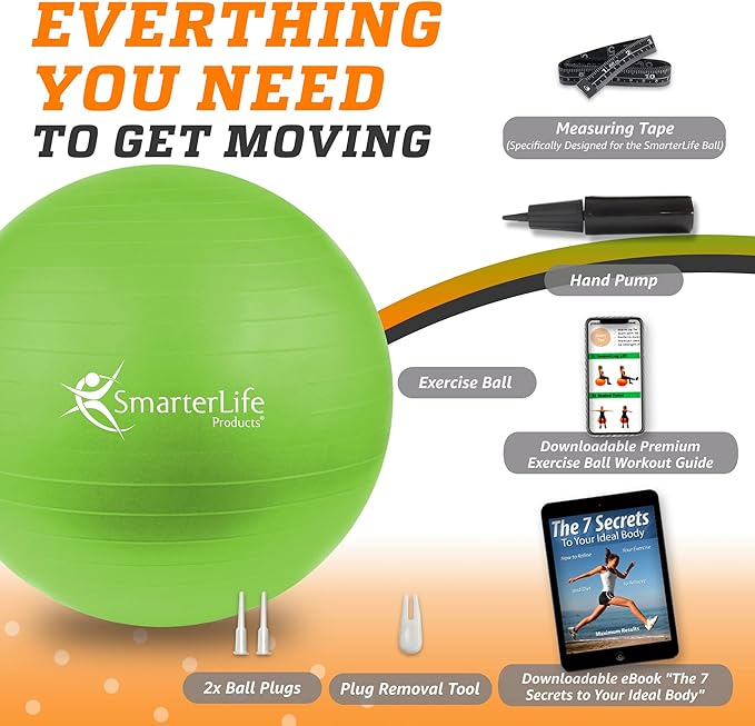 SmarterLife Workout Exercise Ball for Fitness