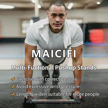 Push Up Board Exercise & Fitness Portable Foldable Strength Training Pushup Stands Home Workout Equipment Multi-Functional Fitness Floor Chest Muscle Exercise for Man and Women