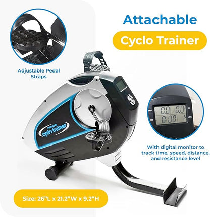 Total Gym Attachable Cyclo Supportive Trainer with Digital Monitor Progress Tracking Display for Home Workout Exercise Machines, Black