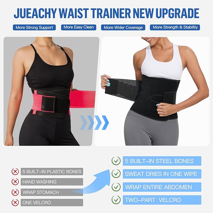 Jueachy Waist Trimmer for Women Workout: Sweat Waist Trainer for Womens - Easy Clean for Men Gym