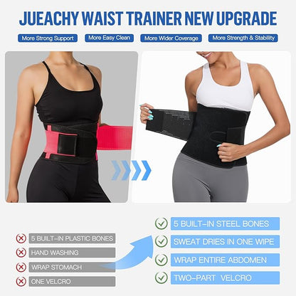 Jueachy Waist Trimmer for Women Workout: Sweat Waist Trainer for Womens - Easy Clean for Men Gym