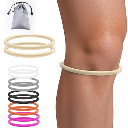 2PCS Patella Band for Knee Pain Relief, Patellar Tendon Support Strap for Tennis, Running, Jumpers, Soccer, Basketball and Hiking, Breathable & Lightweight Patella Stabilizer Knee Strap Brace Support for Women and Men, Comes with Storage Bag (Beige)
