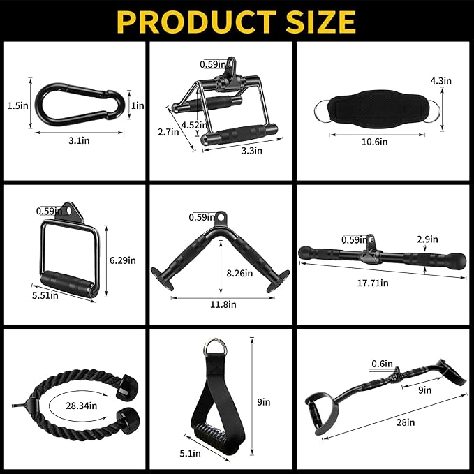 Cable Machine Attachment LAT Pulldown Attachments Cable Machine Accessories for Home Gym