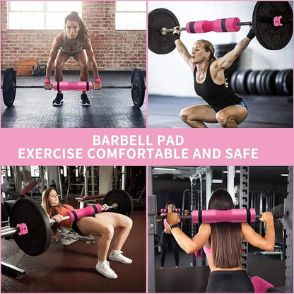 Gym Barbell 11-Piece Set Pink Pad for Squat