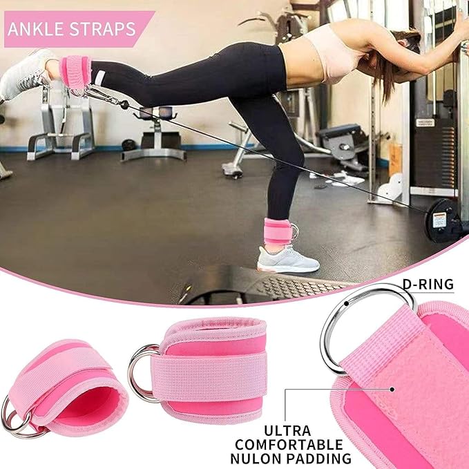 Gym Barbell 11-Piece Set Pink Pad for Squat