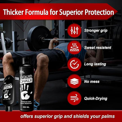 Superior Grip Liquid Chalk 2 Pack – 60ml Bottles – High Viscosity Hand Chalk for Weightlifting, Climbing, Gymnastics – Maximum Grip, Sweat-Resistant, Long-Lasting