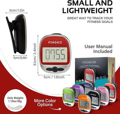 PINGKO Outdoor Multi-Function Portable Sport Pedometer Step/Distance/Calories/Counter