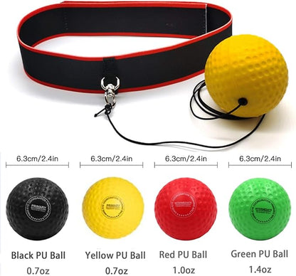 Boxing Reflex Ball for Kids and Adults,4 Levels Boxing Ball with 2 Adjustable Headbands,Boxing Equipment Punching Ball Great for Hand Eye Coordination Punching Speed and Fight Reaction