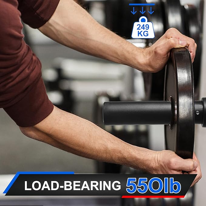 Olympic Adapter Sleeve (2 PCS), Converts 1" Standard Weight Plate Posts to 2" Olympic Weight Plate Posts, Suitable for 1" Standard Barbell Bars, Heavy Duty Nylon and Removable end Cap