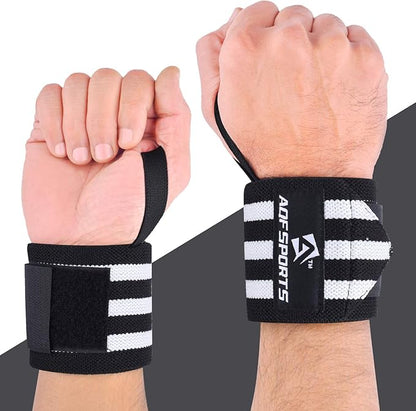 Wrist Wraps for Weightlifting - USPA & IPL Approved 18" Gym Wrist Support with Thumb Loop - Heavy Duty Lifting Wrist Straps for Fitness, Workout, Powerlifting, & Bodybuilding (Pair)