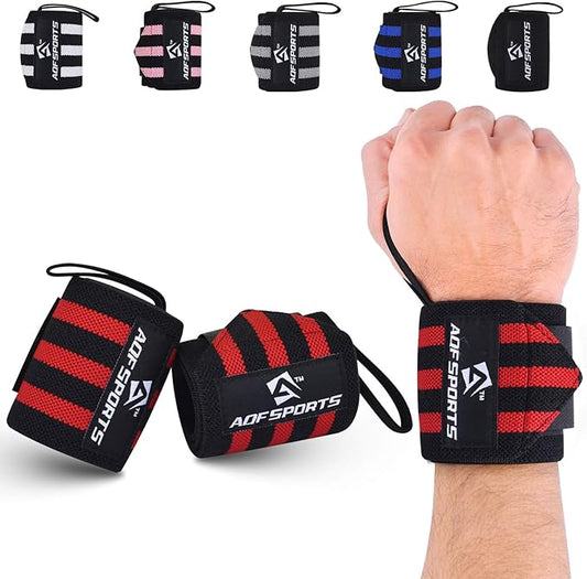 Wrist Wraps for Weightlifting - USPA & IPL Approved 18" Gym Wrist Support with Thumb Loop - Heavy Duty Lifting Wrist Straps for Fitness, Workout, Powerlifting, & Bodybuilding (Pair)
