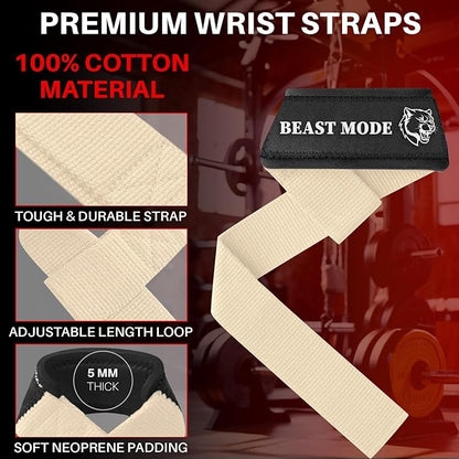 TECEUM Wrist Lifting Straps with Neoprene Padding Support – Heavy Duty Wrist Workout Straps For Men and Women – Ideal for Powerlifting, Strength Training, Bodybuilding