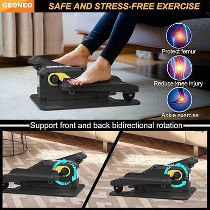 Under Desk Elliptical Machine, Electric Ellipse Leg Exerciser for Senior, Quiet and Compact Electric Seated Pedal Exerciser for Home with Display Monitor, Remote Control and 12 Adjustable Speeds