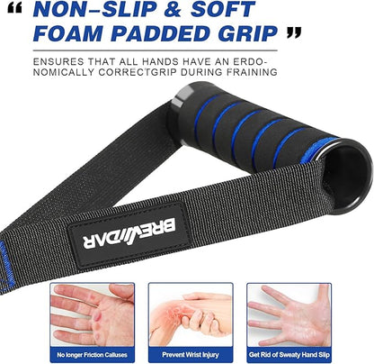 Exercise Handles - Gym Attachments for Cable Machine, Chest Fly, Resistance Bands, Pull up - Foam Handles with Gourd Hooks (Pair)