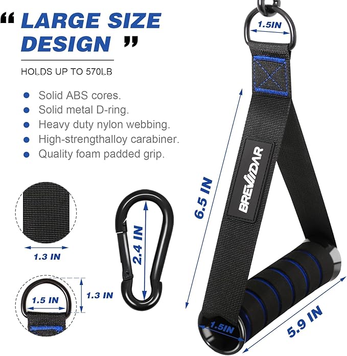Exercise Handles - Gym Attachments for Cable Machine, Chest Fly, Resistance Bands, Pull up - Foam Handles with Gourd Hooks (Pair)