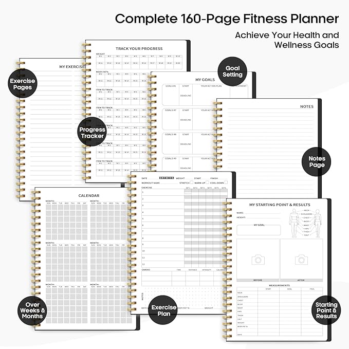 Fitness Workout Journal for Women & Men A5(5.5" x 8.2") Workout