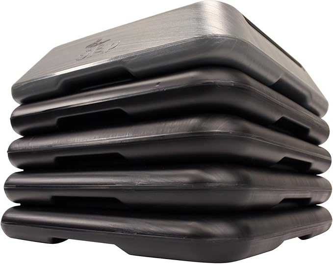 The Step Adjustable High Step Aerobic Platform 4 Risers,