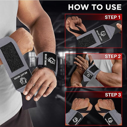 TECEUM Weightlifting 18" & 12" Wrist Wraps with Thumb Loop – Heavy Duty Wrist Workout Braces for Men and Women – Ideal for Powerlifting, Strength Training, Bodybuilding