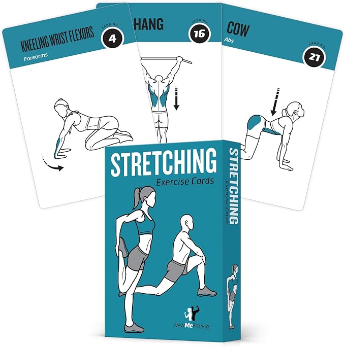 Stretching Workout Cards - Instructional Fitness Deck