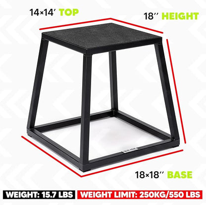 Rage Fitness Steel PlyoBox12-18-24-30Inch High Anti-SlipPlyometric JumpBoxes For Agility